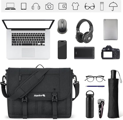Hanke Durable Messenger Bag for Men with 15.6 Laptop Case, Business Cross Body Bag Briefcase for Women,School Work Tote Bag