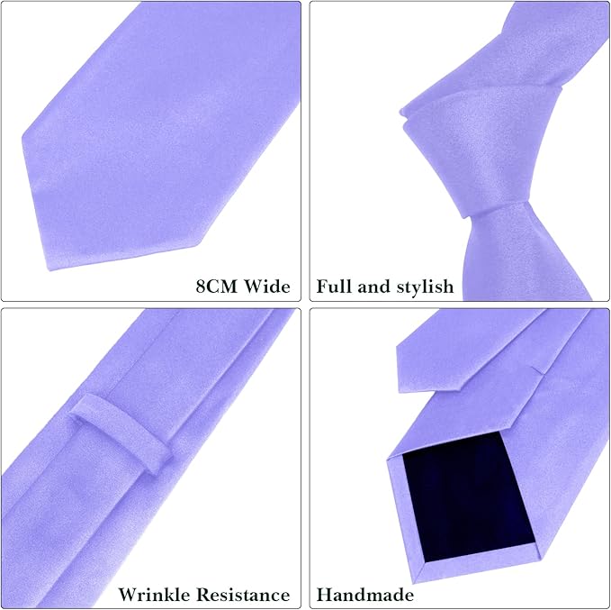 Men's Ties Solid Pure Color 3.15" (8CM) Necktie Plain Formal Business Wedding Black Ties For Men