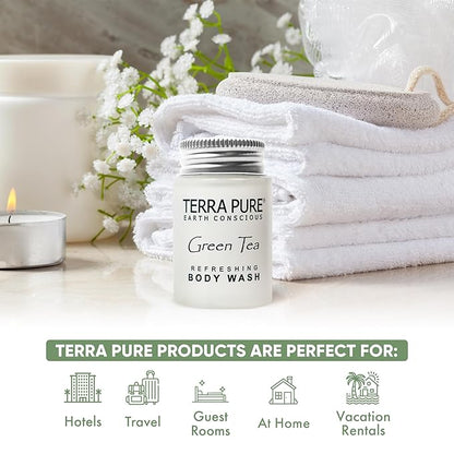 Terra Pure Green Tea Body Wash, 1 oz. In Jam Jar With Organic Honey And Aloe Vera (Case of 20)