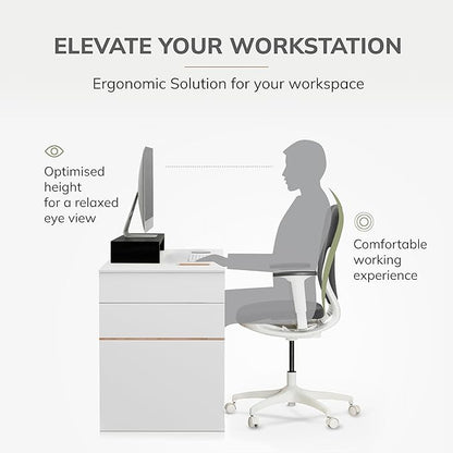 Anji Mountain Wooden Monitor Stand - Elegant Monitor Riser, Perfect Monitor Stand for Desk Organization, Durable Wood Construction monitor stands, Enhances Ergonomics and Workspace Efficiency,Black