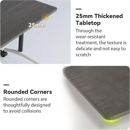 Conference Table, Folding Conference Room Tables, Modern Flip Top Seminar Training Meeting Table with Wheels, Modular Foldable Conference Tables for Home Office Classr (Gray 6 Pack 55.1inch)