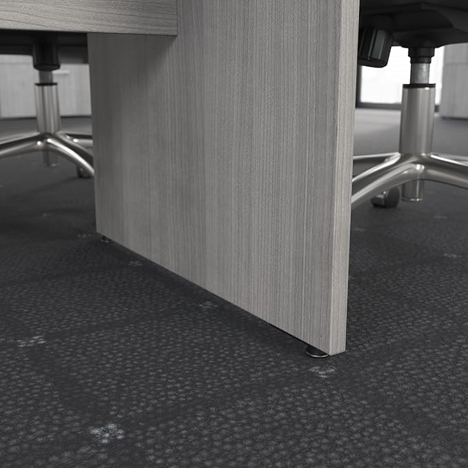 Bush Business Furniture 72-inch Office Conference Table with Wood Base, Boardroom Meeting Space for 6 Users, Platinum Gray