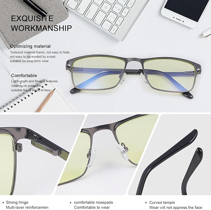 YIMI Blue Light Blocking Glasses UV400 With Spring Hinge Computer Gaming Blue Light Screen Blocker Glasses for Men Women