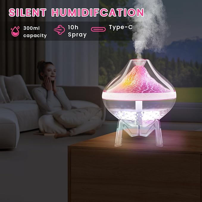 Humidifiers for Bedroom Cool Mist Ultrasonic Small Humidifier with Humidity Sensor Auto Shut Off LED Colorful Gradient Light Mini Humidifier For Plants,Bedroom,Baby Room,Office, Home（White)