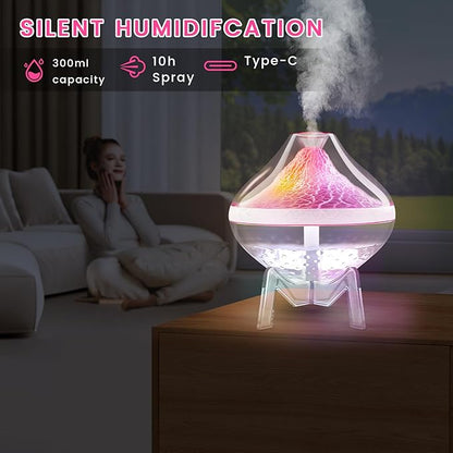 Humidifiers for Bedroom Cool Mist Ultrasonic Small Humidifier with Humidity Sensor Auto Shut Off LED Colorful Gradient Light Mini Humidifier For Plants,Bedroom,Baby Room,Office, Home（White)
