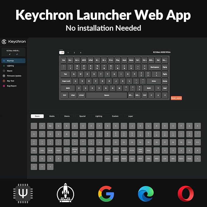 Keychron K2 Max QMK/VIA 2.4 GHz & Bluetooth Wireless Custom Mechanical Keyboard for Mac/Windows/Linux, 75% Layout Keyboard White Backlight Banana Switch - Black