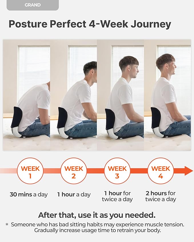 curble Grand(Extra Wide&Sturdy) Cover Set – Ergonomic Back Support Chair with Detachable Cover, Lumbar Support for Posture Correction & Lower Back Pain Relief, Perfect for Home & Office(Set Black)