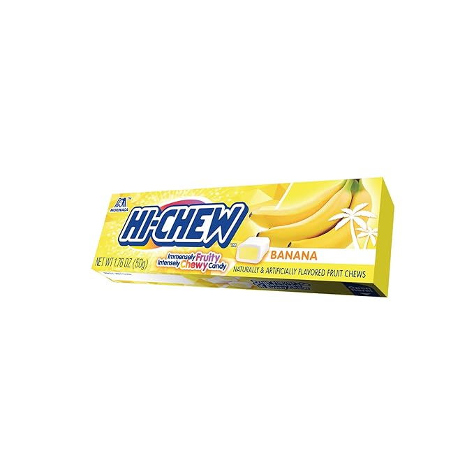 HI-CHEW Banana Sticks, 15-Pack, Soft & Chewy Candy, 1.76oz Each, Bulk Candy Individually Wrapped - Made with Immensely Juicy Fruity Flavors