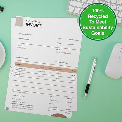 PrintWorks 100% Recycled Printer Paper 8.5" x 11" White - 20 lb Copy & Multipurpose Computer Paper - 8 Packs, 3200 Sheets - Made in the USA - 92 Bright - Printer & Copier Compatible (00018-8)