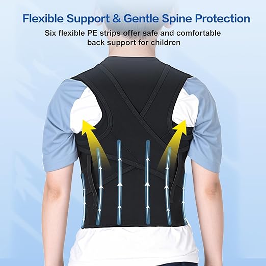babaka Back Brace Posture Corrector for Kids, Adjustable Full Back Support, for Upper and Lower Back Pain Relief, Scoliosis, Dowagers Hump, Hunchback, Thoracic, Spine Corrector (XX-Large, Waist: 28''-33'')