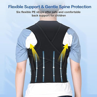 babaka Back Brace Posture Corrector for Kids, Adjustable Full Back Support, for Upper and Lower Back Pain Relief, Scoliosis, Dowagers Hump, Hunchback, Thoracic, Spine Corrector (XX-Large, Waist: 28''-33'')