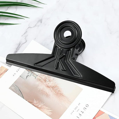 3 Pack Extra Large Bulldog Clips 7.9 Inches Jumbo Bull Binder Paper Clip Clamps for Crafts, Paper, Food Bags, Drawings, Photos at Home, Office, School (Black, 20cm)