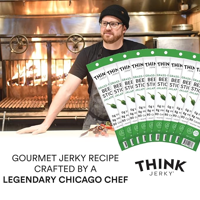 Think Jerky Meat Stick Variety Pack, High Protein, Sugar Free, Gluten Free, No Nitrates Keto Paleo Friendly - 0.5 oz Sticks, 18 Pack