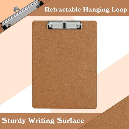 Clipboards, PANDRI 26 Pack Hardboard Office Clipboards, Low Profile Clip, Clip Boards 8.5x11 Standard Letter Size, Classroom Supplies, ECO Friendly