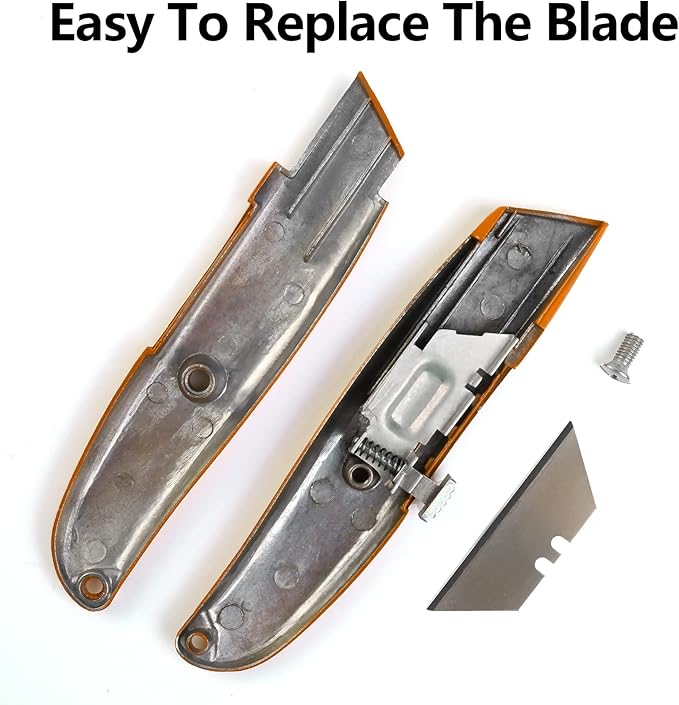 DIYSELF DIYSELF 30 Pack Box Cutter Heavy Duty Aluminium Shell Utility Knife | SK5 Steel Sharp Blade | Retractable Knife for Cutting Cartons (30, Orange)