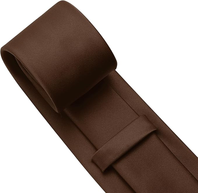 KOOELLE Men's Ties Solid Pure Color Plain Neckties Formal Black Ties For Men