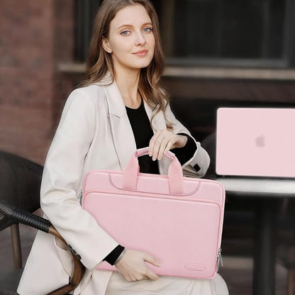 MOSISO 360 Protective Laptop Sleeve Compatible with MacBook Pro 16 inch 2024-2019 M4 M3 M2 M1/Air 15 M3 M2/Pro Retina 15, 15-15.6 inch Notebook Computer, Matching Color Sleeve Bag with Belt, Pink
