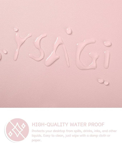 YSAGi Non-Slip Leather Desk Pad, Waterproof Laptop Computer Desk Keyboard Mat, Table Protector Blotter Mat, Large Mouse Pad for Office/Work/Home/Decor(Pink, 23.6" x 13.7")