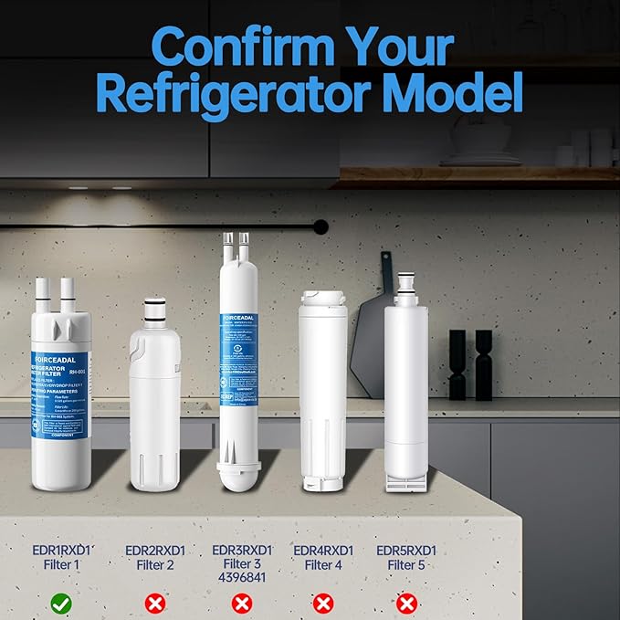 Water Filter Replacement Compatible with EDR1RXD1, Filter 1, W10295370A, EDR1RXD1B, WHR1RXD1, KAD1RXD1, P8RFWB2L, P4RFWB, WD-F38, 46-9081, 46-9930, 3 Pack