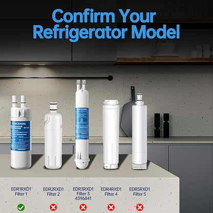 Water Filter Replacement Compatible with EDR1RXD1, Filter 1, W10295370A, EDR1RXD1B, WHR1RXD1, KAD1RXD1, P8RFWB2L, P4RFWB, WD-F38, 46-9081, 46-9930, 3 Pack