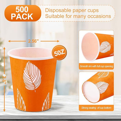 500 Pack 5oz Disposable Paper Cups, Small Disposable Cups, Colorful Small Mouthwash Cups, Mini Paper Cups for Parties, Picnics, Barbecues, Travel and Events
