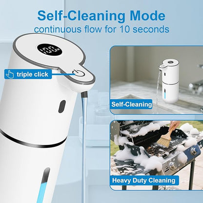 Automatic Liquid Soap Dispenser Touchless, USB Rechargeable Smart Hand Soap Dispenser, 6-Level Adjustable, 12.8oz/380mL Wall Mounted for Bathroom Kitchen Dish Soap