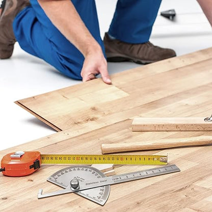 Stainless Steel Angle Protractor, 0-180 Degrees, 10 cm Woodworking Ruler, Angle Measure Tool