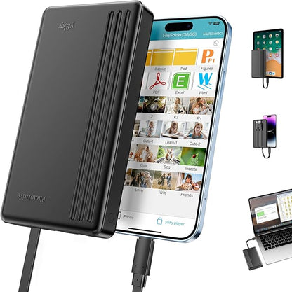 ySky 2TB External Hard Drive for iPhone & iPad,MacBook,Windows Computer,USB C Android Phones:Photo Stick USB Flash Drive to Backup Photo| Video | Music| File(MFi Certified)