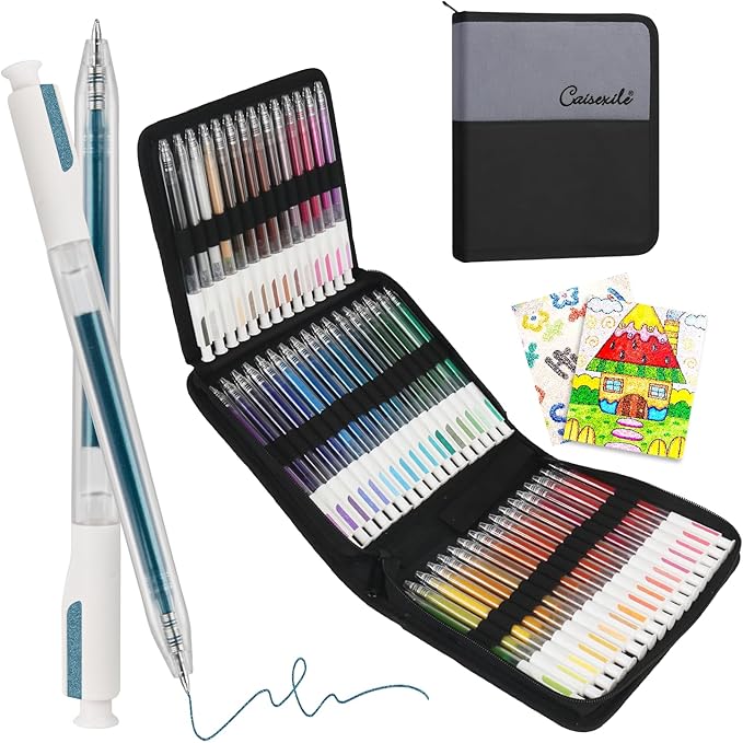 48 Colors Retractable Glitter Gel Pens, Colored Gel Pens, For Artists Coloring Books Drawing Journaling Doodling Writing Back to School Supplies