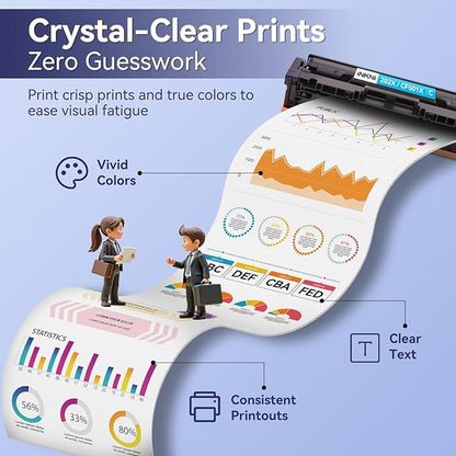 202X Toner Cartridges CF500X - Compatible Replacement for HP 202X 202A for Color Laserjet Pro MFP M281fdw M254dw M281fdn M281cdw M280nw M254dn M254nw High Yield Toner Cartridge CF500A (with Chip )