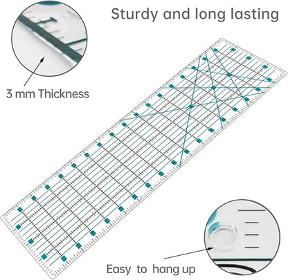 Rotary Cutter Set - Quilting Kit incl. 45mm Fabric Cutter, 5 Replacement Blades, A2 Cutting Mat, Acrylic Quilting Ruler and Sewing Clips, Craft Knife Set, Ideal for Crafting, Sewing, Patchworking