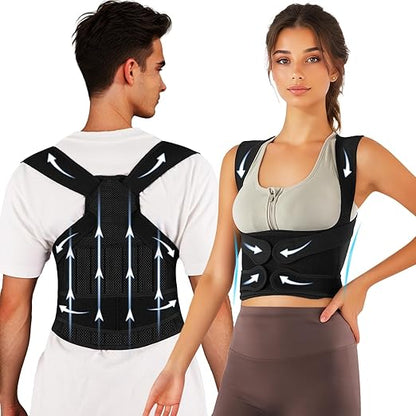 Back Brace & Posture Corrector for Men - Enhanced Shoulder Support, Adjustable Design - Relieves Upper & Lower Back Pain, Corrects Hunchback - Comprehensive Back Support for Better Posture L