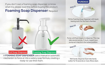 Foaming Hand Soap Refills | Lemon Basil | All-Natural | Gentle, Moisturizing | Made in USA | 128 Fl Oz (1 Gallon)