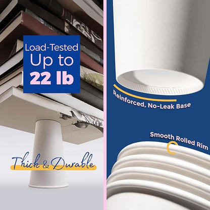 Fit Meal Prep 500 Pack 16 oz Disposable Coffee Cups with Lids, Sleeves, Leak-Proof To Go Coffee Cups with Lids, Durable Paper Cups for Hot Beverage, Home, Office, Party