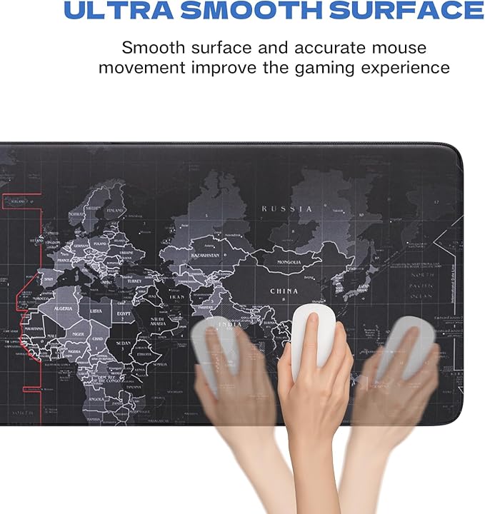 Black Large Mouse Pad,Waterproof Desk Mat,Extended Non-Slip Keyboard Mouse Pad Office Desk Pad 31.5" x 11.8" Anime Terrain Mouse Pads Desktop Protector for Office and Home
