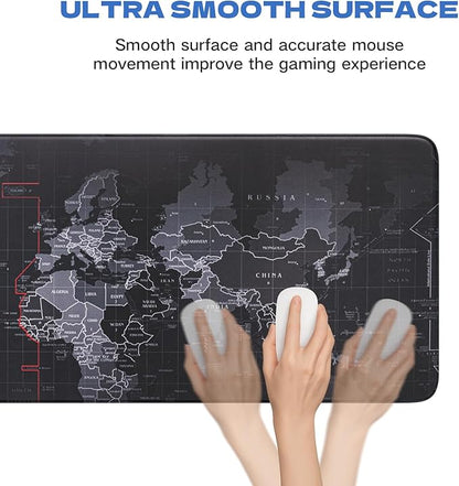 Black Large Mouse Pad,Waterproof Desk Mat,Extended Non-Slip Keyboard Mouse Pad Office Desk Pad 31.5" x 11.8" Anime Terrain Mouse Pads Desktop Protector for Office and Home