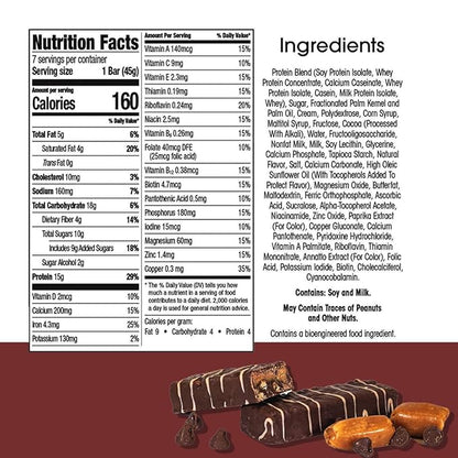 BestMed - High Protein Nutrition Bar - Low-Carb, 15g Protein, Low Sugar, High Fiber, Low Calorie, Meal Replacement Bar (Caramel Cocoa, 1 Box - 7 Count)