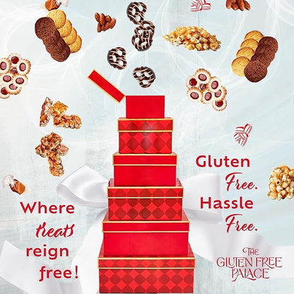 Gluten Free Palace Gift Basket Tower – Chocolate Cookie Gift – 6-Tier Gluten Free Cookies Treat Tower for Family, Friends, Corporate, Birthday, Men & Women