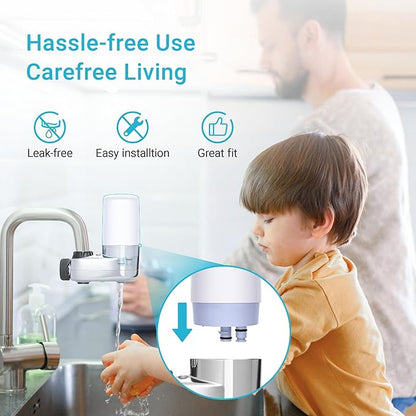 AQUA CREST Alkaline Faucet Water Filter, Replacement for Brita® Filter, Increase PH, Brita® Filter Replacement, 36311 On Tap Water Filtration System, FR-200, FF-100, 3 Packs