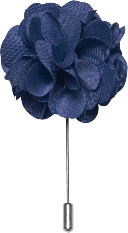 RBOCOTT Solid Color Tie and Pocket Square Hankerchief with Lapel Pin Set for Men