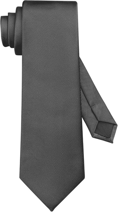 DecTwig Men's Ties Solid Color Formal Neckties 3.15" (8CM) Black Ties For Men