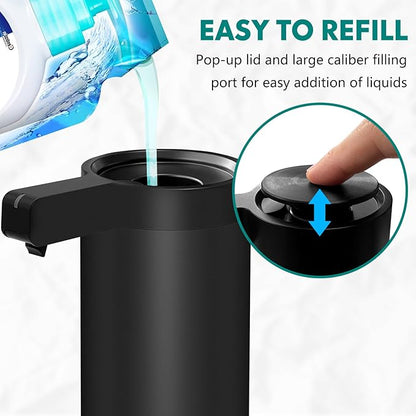 Automatic Soap Dispenser Stainless Steel with Sensor Infrared 9 oz. Soap Dispenser Electric IPX5 Waterproof USB-C Charging Motion Sensor for Kitchen & Bathroom (Black)