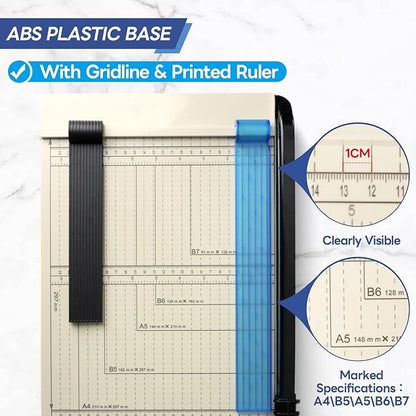 A4 Paper Cutter,12" Titanium Blade Guillotine Trimmer with Corner Rounder,12-Sheet Capacity for Cardstock, Vinyl, Photos, Crafts, Labels & Coupons
