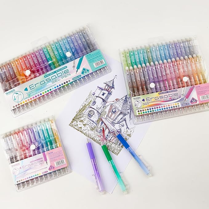 Retractable Erasable Gel Pens Clicker,Fine Point 0.7mm Smooth Writing Pens,Cute Pens For Writing Journaling Taking Notes School Office Home. (24 Colors)