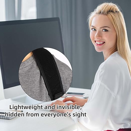 BOXOB Posture Corrector for Men, Breathable Mesh Design Adjustable Back Straightener Back Support Brace Hunchback Corrector for Women Lumbar Shoulder Relaxation (Black)