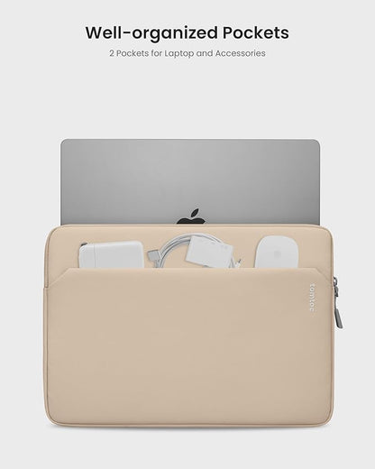 tomtoc Slim Laptop Sleeve Case for 13-inch New MacBook Air M4/A3420 M3/A3113 M2/A2681, M1/A2337 2025-2018, MacBook Pro M2/M1, Water-Resistant Protective Carrying Case with Accessories Pocket