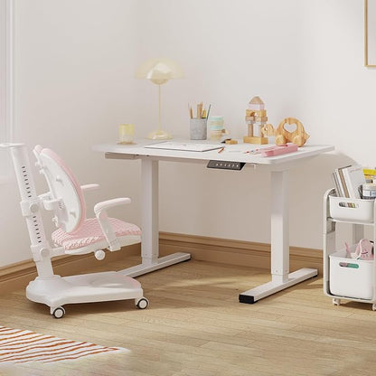 Small Adjustable Stand Up Desk for Children,One-Piece Standing Desk 31.5 x 19.7 Inch, Home Office Desk Computer Workstation, White