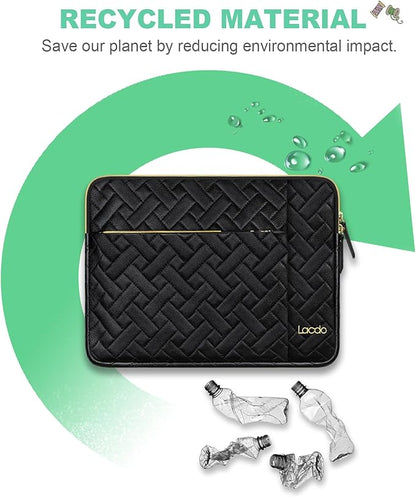 Lacdo Laptop Sleeve Case for 14 inch New MacBook Pro M5/M4/M3/M2/M1 Chips Pro Max A3434 A3112 A3401 A3185 A2918 A2992 A2779 2025-2021, 13.8" Surface Laptop 7th Copilot+PC Computer Bag, Elegant Black