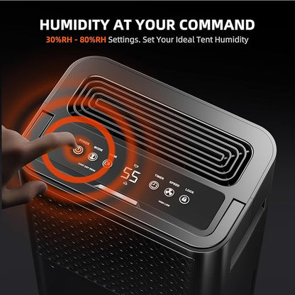 Spider Farmer Upgraded Dehumidifier with Drain Hose 2000 Sq.Ft.Dehumidifier with Smart Humidity Control Display, Air Duct, 24-Hour Timer, Provides Powerful Dehumidification for Grow Tent and Home