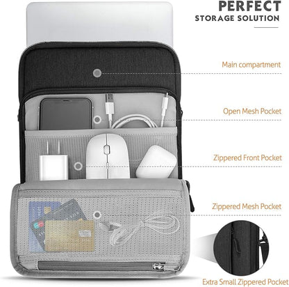 MoKo Laptop Sleeve Bag for 13.3-14 Inch, Notebook Carrying Case with Pocket Fits New MacBook Pro M3/M2 14" /13" M2/M1 Pro/M1 Max 14.2 2023-2021/Air 13.6" M2 2022, Surface Pro 9/8 13", Indigo